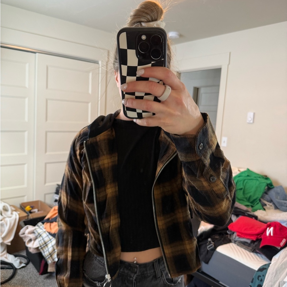 Plaid Women's Hooded Jacket